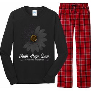 Melanoma Awareness Faith Hope Love Black Ribbon Support Gift Cute Gift Long Sleeve Pajama Set