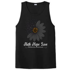 Melanoma Awareness Faith Hope Love Black Ribbon Support Gift Cute Gift PosiCharge Competitor Tank