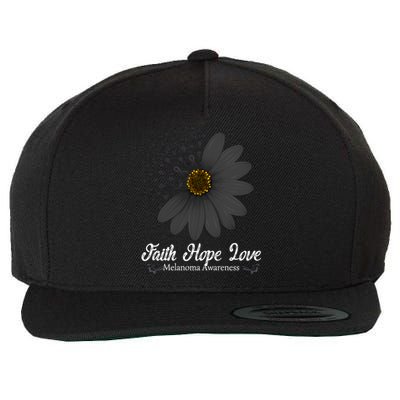 Melanoma Awareness Faith Hope Love Black Ribbon Support Gift Cute Gift Wool Snapback Cap