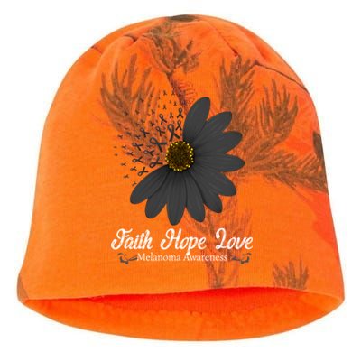 Melanoma Awareness Faith Hope Love Black Ribbon Support Gift Cute Gift Kati - Camo Knit Beanie