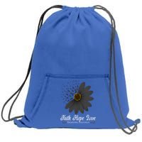 Melanoma Awareness Faith Hope Love Black Ribbon Support Gift Cute Gift Sweatshirt Cinch Pack Bag