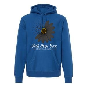 Melanoma Awareness Faith Hope Love Black Ribbon Support Gift Cute Gift Premium Hoodie