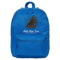 Melanoma Awareness Faith Hope Love Black Ribbon Support Gift Cute Gift 16 in Basic Backpack