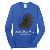 Melanoma Awareness Faith Hope Love Black Ribbon Support Gift Cute Gift Tall Long Sleeve T-Shirt