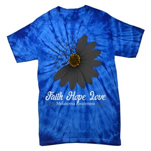 Melanoma Awareness Faith Hope Love Black Ribbon Support Gift Cute Gift Tie-Dye T-Shirt