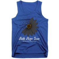 Melanoma Awareness Faith Hope Love Black Ribbon Support Gift Cute Gift Tank Top