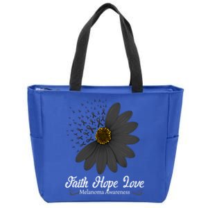 Melanoma Awareness Faith Hope Love Black Ribbon Support Gift Cute Gift Zip Tote Bag