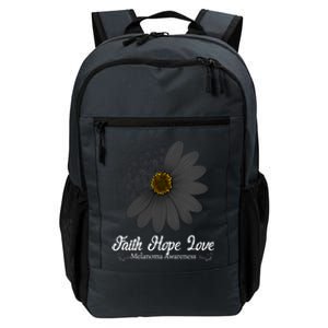 Melanoma Awareness Faith Hope Love Black Ribbon Support Gift Cute Gift Daily Commute Backpack