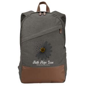 Melanoma Awareness Faith Hope Love Black Ribbon Support Gift Cute Gift Cotton Canvas Backpack