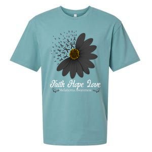 Melanoma Awareness Faith Hope Love Black Ribbon Support Gift Cute Gift Sueded Cloud Jersey T-Shirt