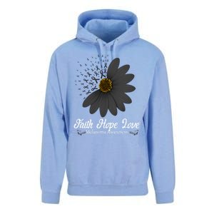 Melanoma Awareness Faith Hope Love Black Ribbon Support Gift Cute Gift Unisex Surf Hoodie