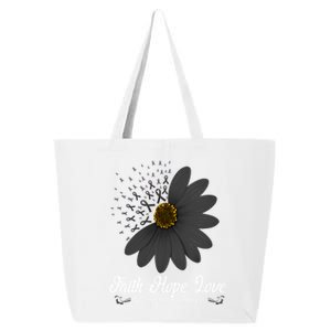 Melanoma Awareness Faith Hope Love Black Ribbon Support Gift Cute Gift 25L Jumbo Tote