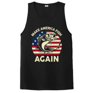 Make America Fishing Again Gift 4th Of July Funny Bass Fish Gift PosiCharge Competitor Tank