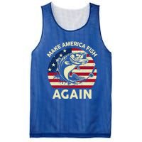 Make America Fishing Again Gift 4th Of July Funny Bass Fish Gift Mesh Reversible Basketball Jersey Tank