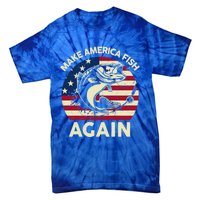 Make America Fishing Again Gift 4th Of July Funny Bass Fish Gift Tie-Dye T-Shirt