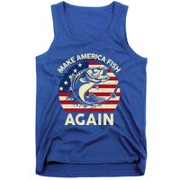 Make America Fishing Again Gift 4th Of July Funny Bass Fish Gift Tank Top