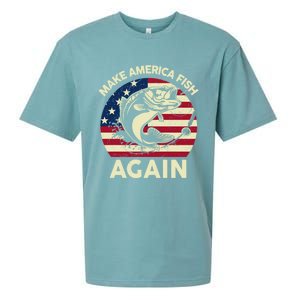 Make America Fishing Again Gift 4th Of July Funny Bass Fish Gift Sueded Cloud Jersey T-Shirt