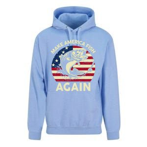 Make America Fishing Again Gift 4th Of July Funny Bass Fish Gift Unisex Surf Hoodie