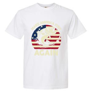 Make America Fishing Again Gift 4th Of July Funny Bass Fish Gift Garment-Dyed Heavyweight T-Shirt