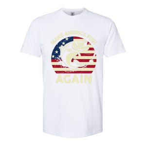 Make America Fishing Again Gift 4th Of July Funny Bass Fish Gift Softstyle CVC T-Shirt