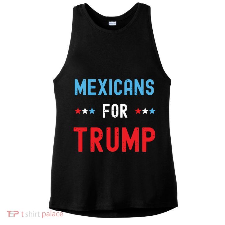 Mexican Americans For Trump Hispanic Vote Republican Gift Ladies PosiCharge Tri-Blend Wicking Tank
