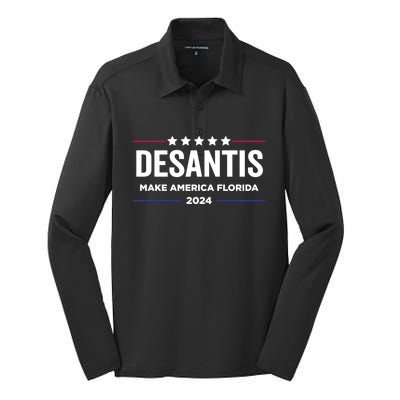 Make America Florida Desantis 2024 Election Trump 2024 Meaningful Gift Silk Touch Performance Long Sleeve Polo