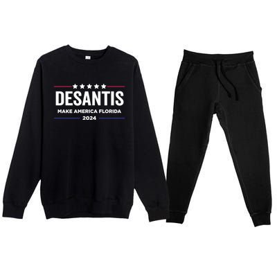 Make America Florida Desantis 2024 Election Trump 2024 Meaningful Gift Premium Crewneck Sweatsuit Set