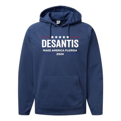 Make America Florida Desantis 2024 Election Trump 2024 Meaningful Gift Performance Fleece Hoodie