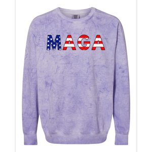 Maga American Flag Colorblast Crewneck Sweatshirt