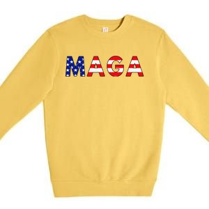 Maga American Flag Premium Crewneck Sweatshirt