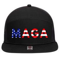 Maga American Flag 7 Panel Mesh Trucker Snapback Hat