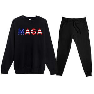 Maga American Flag Premium Crewneck Sweatsuit Set