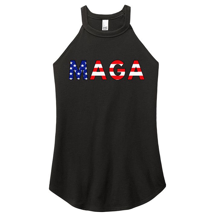 Maga American Flag Women's Perfect Tri Rocker Tank