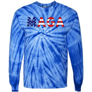 Maga American Flag Tie-Dye Long Sleeve Shirt