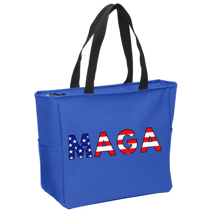 Maga American Flag Zip Tote Bag