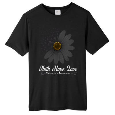 Melanoma Awareness Faith Hope Love Black Ribbon Support Gift Tall Fusion ChromaSoft Performance T-Shirt