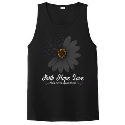 Melanoma Awareness Faith Hope Love Black Ribbon Support Gift PosiCharge Competitor Tank