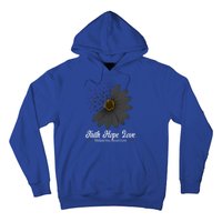 Melanoma Awareness Faith Hope Love Black Ribbon Support Gift Hoodie