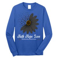 Melanoma Awareness Faith Hope Love Black Ribbon Support Gift Long Sleeve Shirt