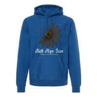 Melanoma Awareness Faith Hope Love Black Ribbon Support Gift Premium Hoodie