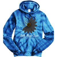 Melanoma Awareness Faith Hope Love Black Ribbon Support Gift Tie Dye Hoodie