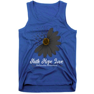 Melanoma Awareness Faith Hope Love Black Ribbon Support Gift Tank Top