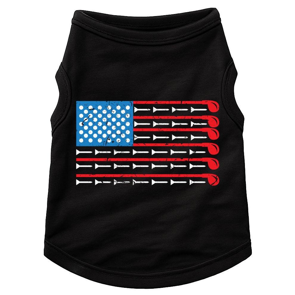 Mens American Flag Golf Club Sports Design Great Gift Doggie Tank