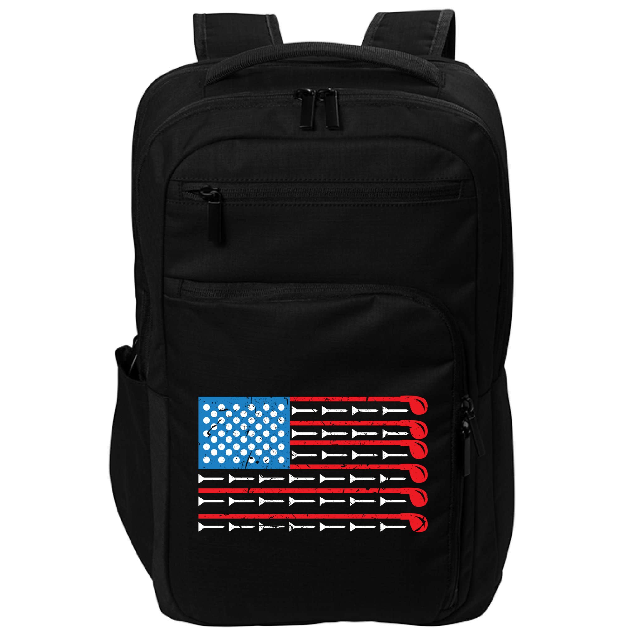 Mens American Flag Golf Club Sports Design Great Gift Impact Tech Backpack