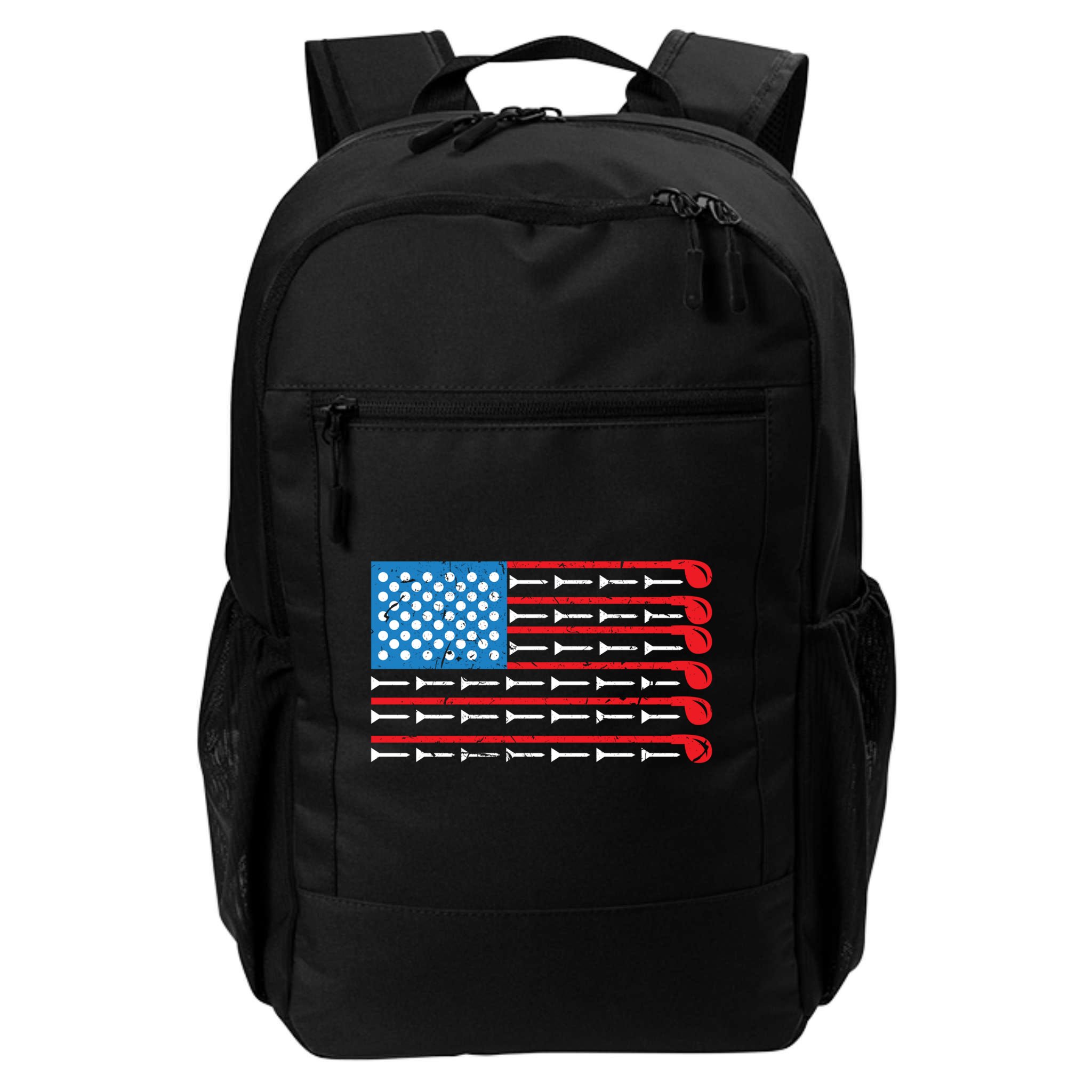 Mens American Flag Golf Club Sports Design Great Gift Backpack