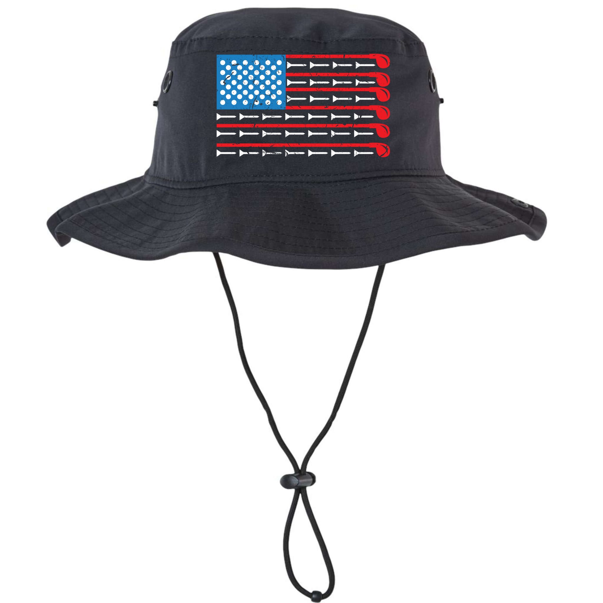 Mens American Flag Golf Club Sports Design Great Gift Bucket Hat