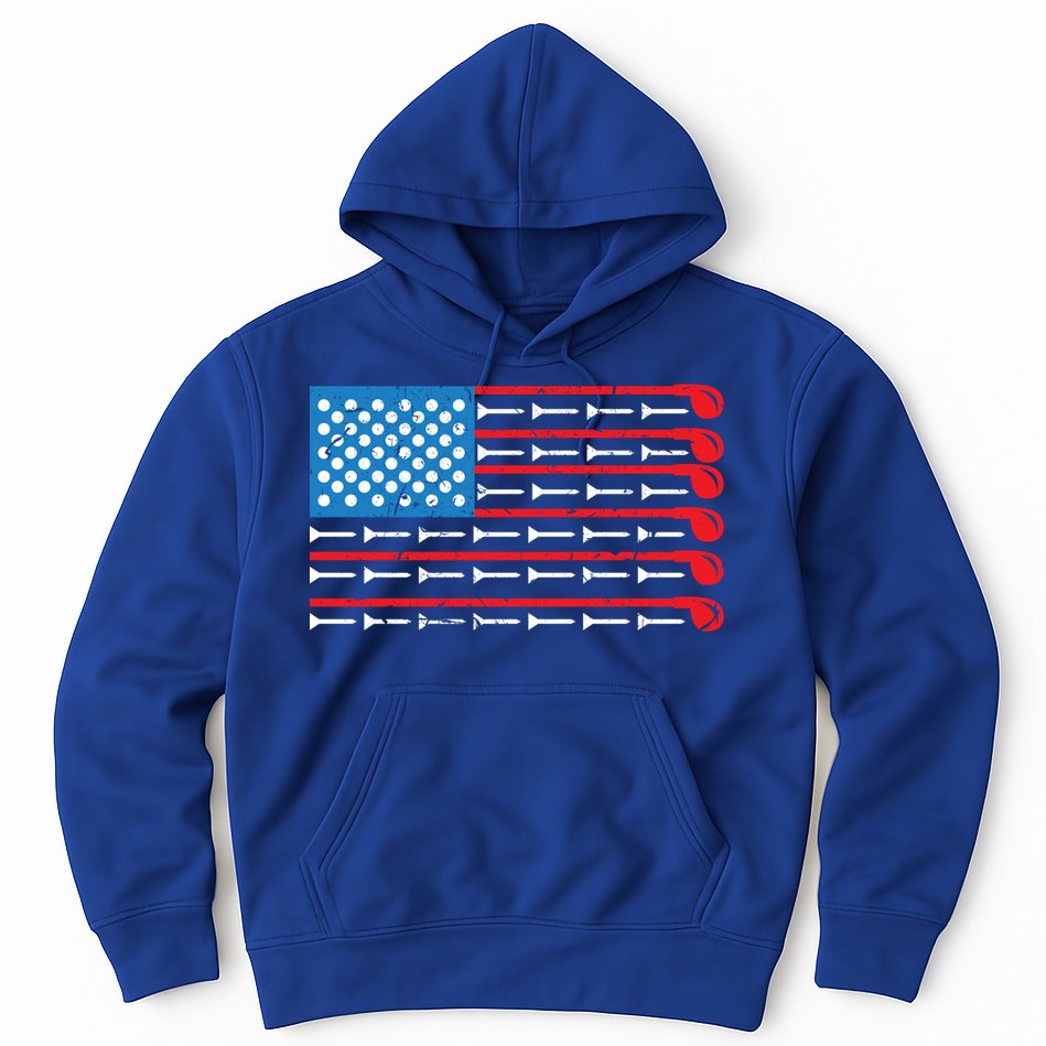 Mens American Flag Golf Club Sports Design Great Gift Hoodie