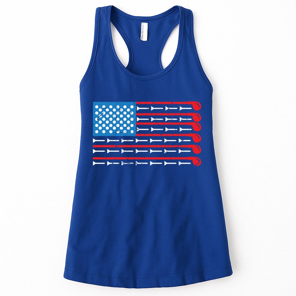 Mens American Flag Golf Club Sports Design Great Gift Womens Tank Top