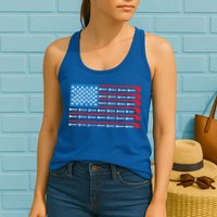 Mens American Flag Golf Club Sports Design Great Gift Womens Tank Top
