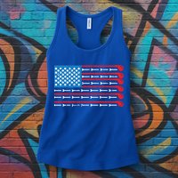 Mens American Flag Golf Club Sports Design Great Gift Womens Tank Top